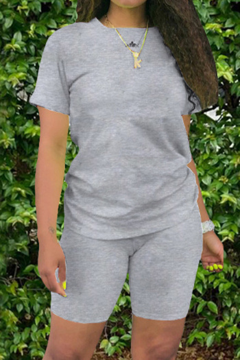 casual plus size slight stretch 13 colors solid color shorts sets