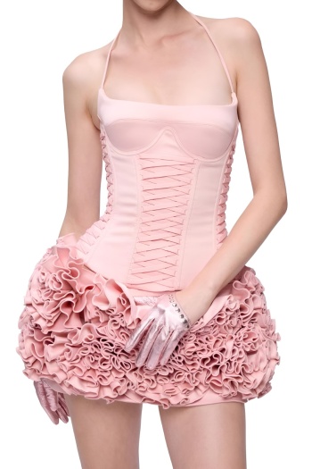 exquisite non-stretch high quality tight three-dimensional flower mini skirt set