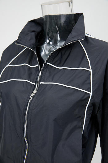 Casual plus size non-stretch striped zip-up top and shorts set new add color