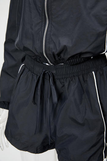 Casual plus size non-stretch striped zip-up top and shorts set new add color