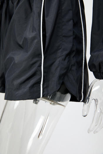 Casual plus size non-stretch striped zip-up top and shorts set new add color