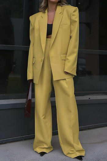 stylish office lady non-stretch shoulder padded blazer & pants set(no underwear)