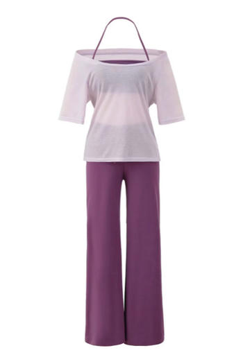 sexy slight stretch halter-neck 7 colors pants three-piece set(size run small)