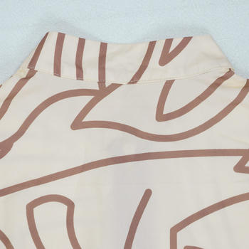 Casual plus size non-stretch zip-up drawstring batch printing pants set #2