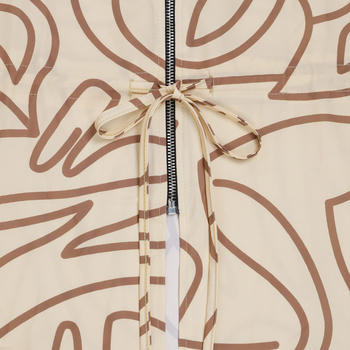 Casual plus size non-stretch zip-up drawstring batch printing pants set #2