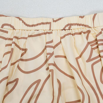 Casual plus size non-stretch zip-up drawstring batch printing pants set #2