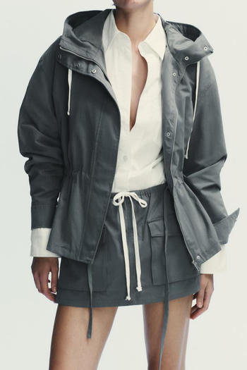 casual non-stretch hooded zip-up drawstring shorts sets(no blouses)