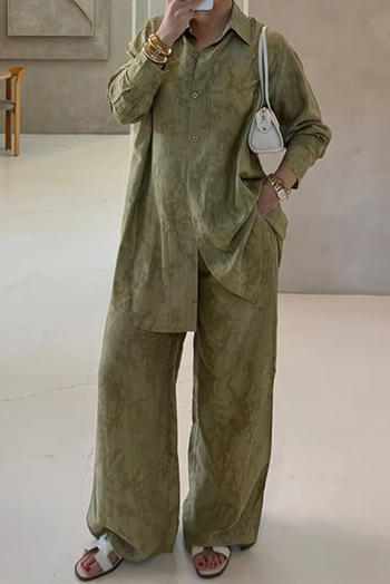 casual non-stretch floral jacquard lapel pants sets