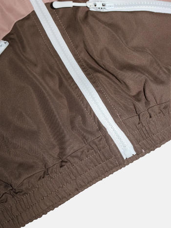 Casual plus size slight stretch contrast color hooded top straight pants set