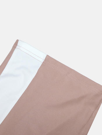 Casual plus size slight stretch contrast color hooded top straight pants set