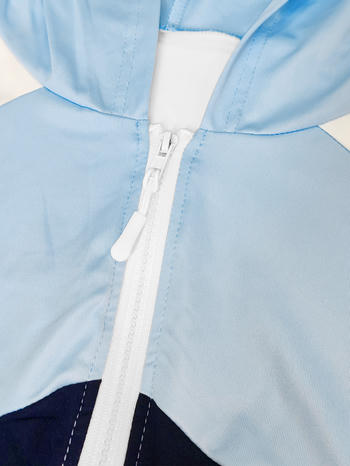 Casual plus size slight stretch contrast color hooded top straight pants set