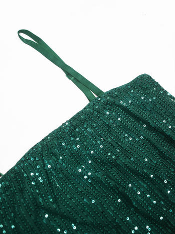 Casual plus size slight stretch sling sequins vest high waist pants set