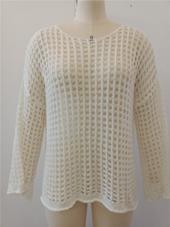 Autumn new see through knitted micro-elastic stylish tops