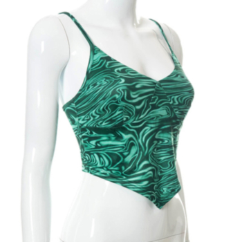 Summer new style sling batch printing elastic irregular sexy vest