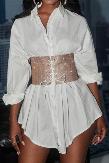 solid color three colors lace-up new fashion rhinestone corset top