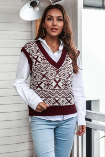 autumn new three colors knitted v-neck stylish minimalist stretch vest