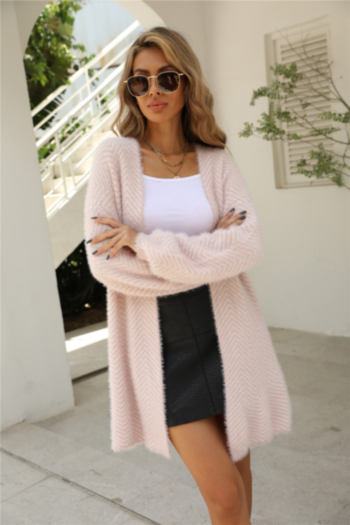 winter new two colors knitted stretch stylish minimalist cardigan sweater