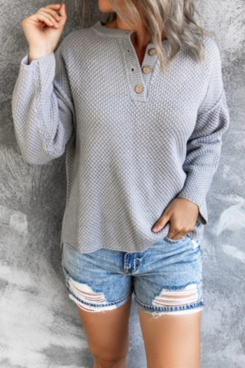 autumn new solid color knitted stretch casual minimalist sweater