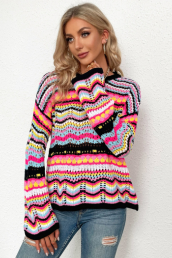 autumn new four colors knitted strertch stylish minimalist sweater