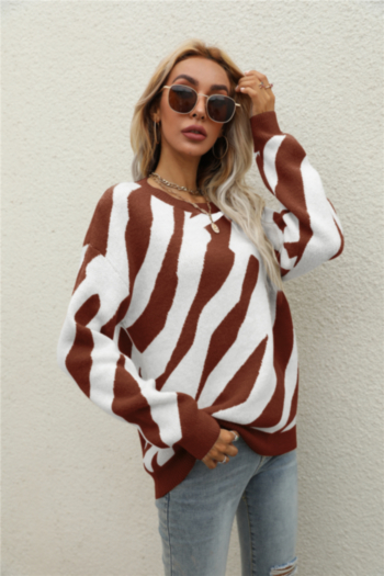Winter new six colors irregular stripes knitted stretch stylish minimalist sweater
