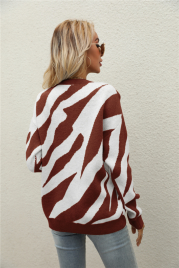 Winter new six colors irregular stripes knitted stretch stylish minimalist sweater