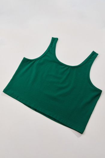 Custom ten colors casual cotton solid crop vest(95% Cotton+5% Spandex)