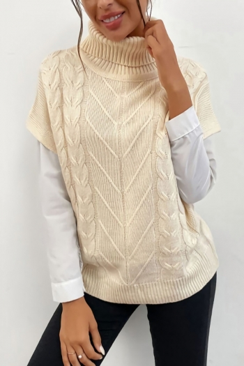 autumn & winter new solid color micro elastic short sleeves high neck fashion sweater(only sweater)