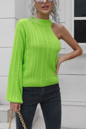 autumn & winter new three colors solid color knitted high stretch one sleeve stylish all-match sweater