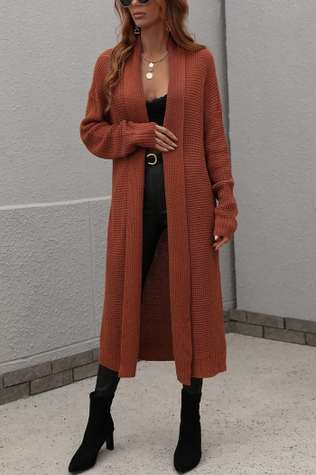 winter new 5 colors solid color knitted stretch pockets stylish casual long cardigan sweater (only sweater)