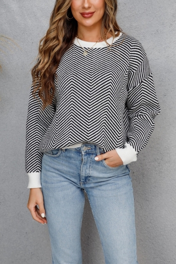 winter new 5 colors stripe knitted stretch casual stylish minimalist sweater