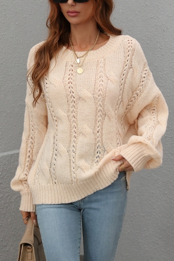 winter new 6 colors pure color twist knitted stretch loose stylish casual sweater