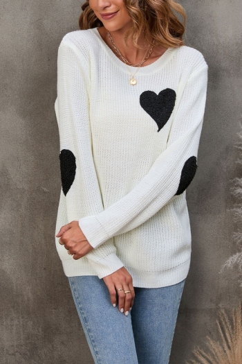 s-2xl winter new plus size heart shape knitted slight stretch loose stylish casual sweater