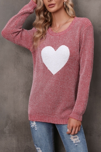 s-2xl winter new plus size heart shape velvet stitching slight stretch stylish casual knitted sweater