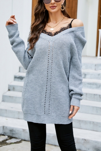 winter new 3 colors knitted lace patchwork micro-elastic sling off-the-shoulder hollow stylish sexy sweater