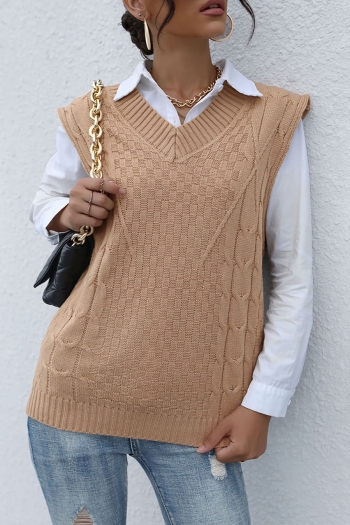 autumn & winter new knitted stretch short sleeve v-neck loose stylish casual sweater(only sweater)