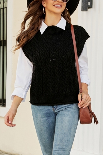 autumn & winter new solid color stretch knitted fashion all-match sweater