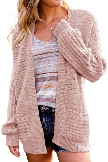 winter new 6 colors slight stretch long-sleeve pockets stylish casual knitted cardigan sweater (only long-sleeve sweater)