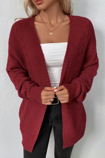 winter new 4 colors twist knitted slight stretch pockets stylish cardigan sweater