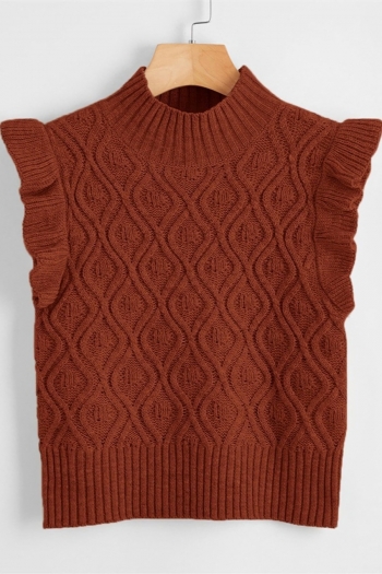 autumn new 5 colors slight stretch sleeveless stylish all-match crop knitted sweater vest