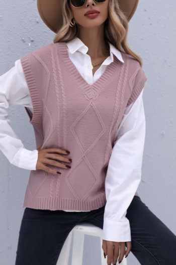 autumn & winter new knitted slight stretch v-neck stylish casual cable sweater (only sweater)