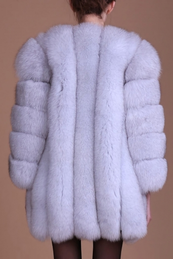 Winter new stylish eight colors solid color inelastic fur plus size casual outerwear