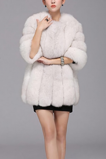 Winter new stylish eight colors solid color inelastic fur plus size casual outerwear