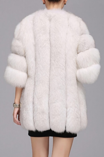 Winter new stylish eight colors solid color inelastic fur plus size casual outerwear