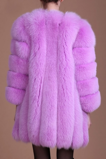 Winter new stylish eight colors solid color inelastic fur plus size casual outerwear