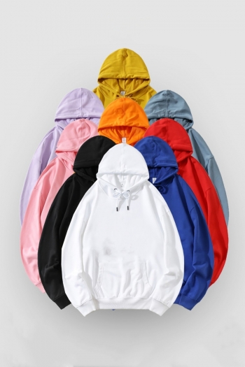 s-3xl autumn & winter plus size 13 colors pure cotton fabric slight stretch hooded pocket loose stylish casual sweatshirt