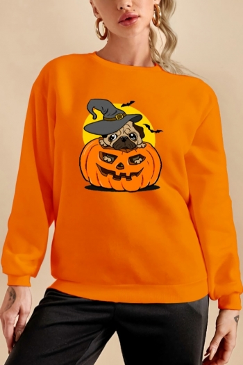 s-3xl plus size halloween new stylish 5 colors pumpkin printing slight stretch casual sweatshirts