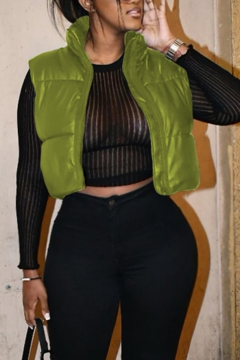 Winter new stylish 6-colors solid color plus size non-stretch zip-up warm cotton vest(vest only)