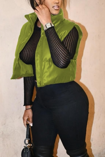 Winter new stylish 6-colors solid color plus size non-stretch zip-up warm cotton vest(vest only)