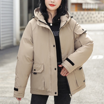M-2XL winter new plus size 6 colors non-stretch hooded zip-up single-breasted pocket stylish warm high quality parka jacket