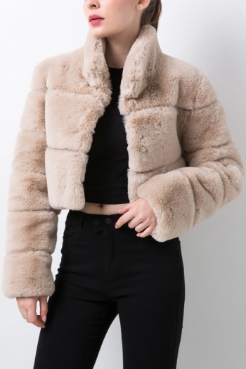 s-3xl plus size winter new stylish six colors solid color high collar warm plush high quality casual fur coat